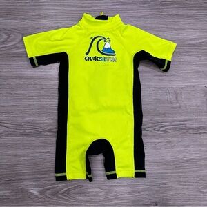 Quiksilver Infant Toddler Neon Yellow and Black Swimsuit Rashguard